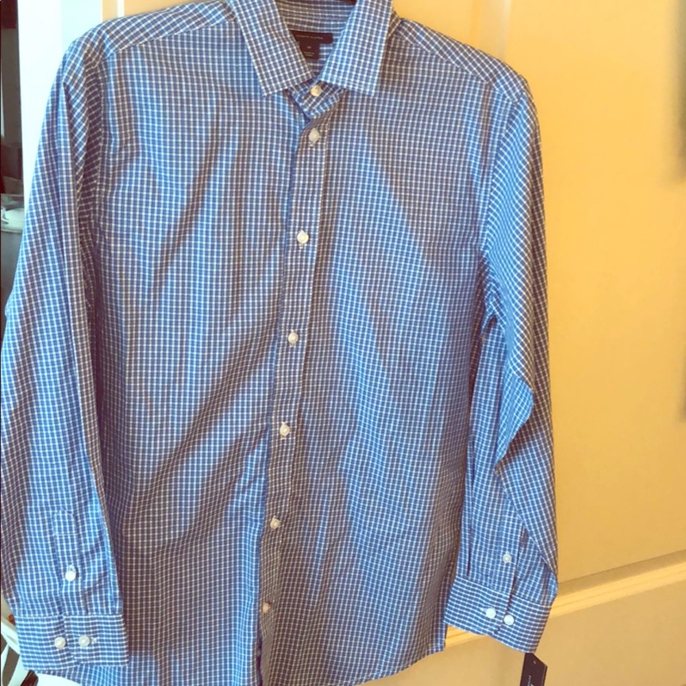 Boys Tommy Hilfiger blue and white shirt - Size 18